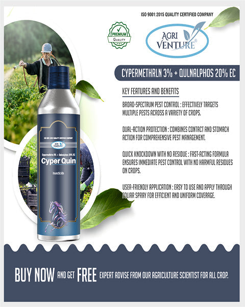 AgriVenture CYPER QUIN (CYPERMETHRIN 3% + QUANIALPHOS 20%) Insecticides