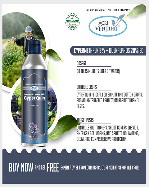 AgriVenture CYPER QUIN (CYPERMETHRIN 3% + QUANIALPHOS 20%) Insecticides