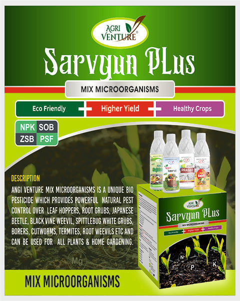 AgriVenture SARVGUN PLUS (Mix MicroOrganisms – NPK+SOB+ZSB+PSF) Bio Fertilizers