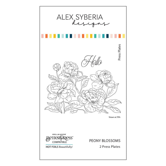 Alex Syberia Designs - Peony Blossoms Press Plate