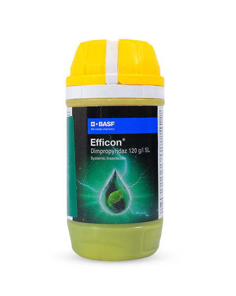 BASF Efficon Systemic Insecticide bottle containing Dimpropyridaz 120 g/l SL for effective pest control.