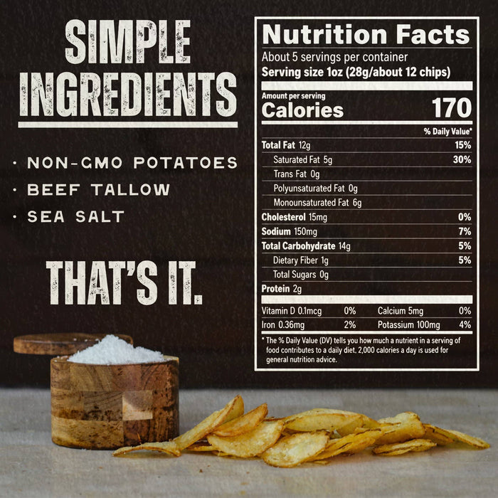 Beef Tallow Potato Chips - Sea Salt
