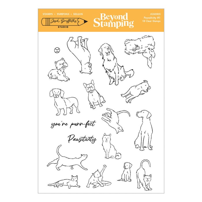 Beyond Stamping Pawsitivity #1 Clear Stamp Set by Josh Griffiths Studio