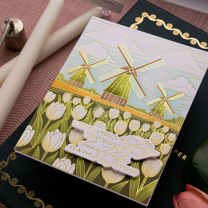 Bouquet of Hugs Sentiments Press + Foil Plate & Die Set by Yana Smakula