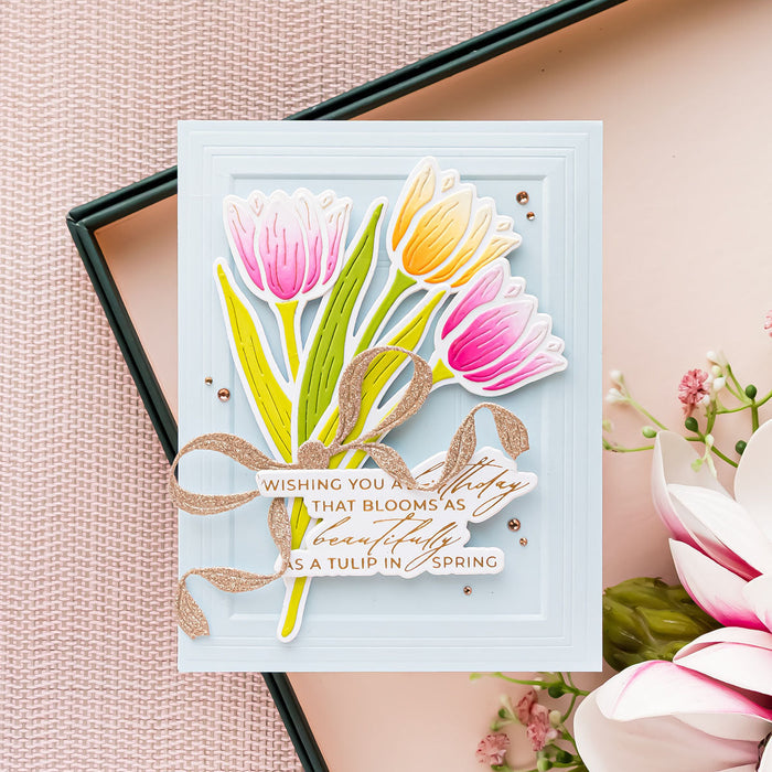 Bouquet of Hugs Sentiments Press + Foil Plate & Die Set by Yana Smakula