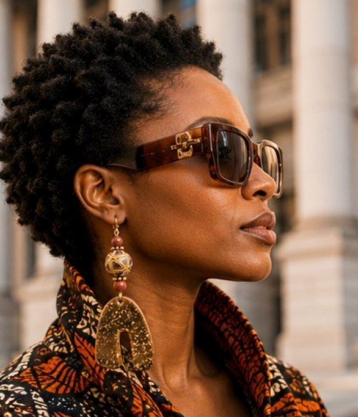 Brown & Multicolor Beaded Artisan Statement Earrings