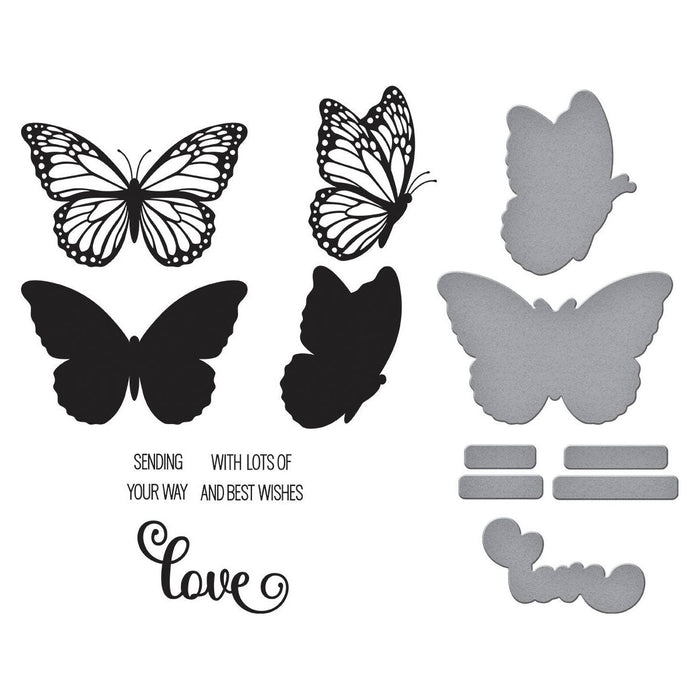 Butterfly Silhouettes Registration Press Plate & Die Set by Lisa Horton