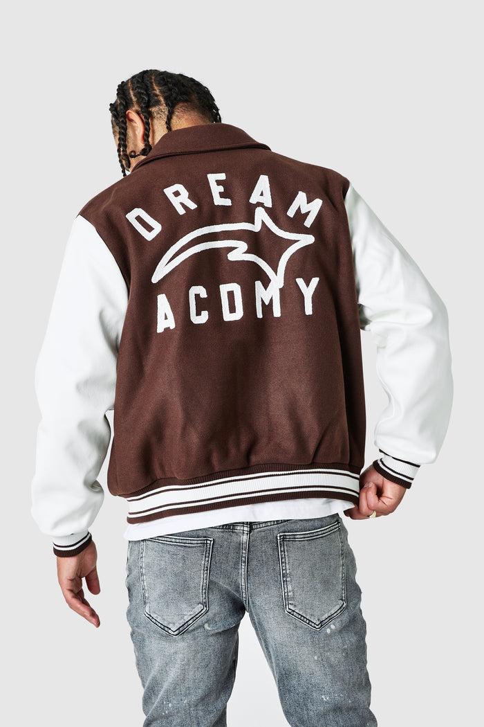 Campus Varsity Jacket - Dusty Cocoa
