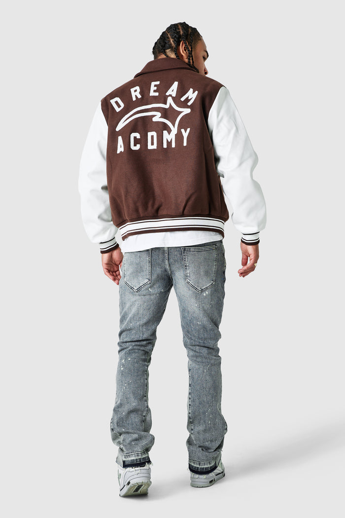 Campus Varsity Jacket - Dusty Cocoa