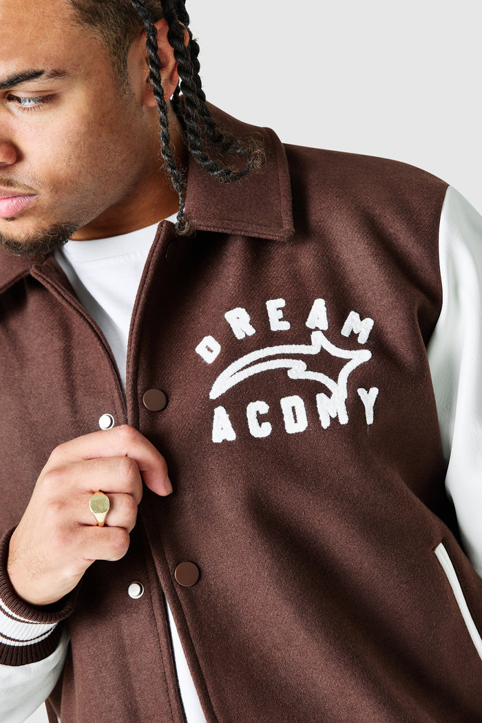 Campus Varsity Jacket - Dusty Cocoa
