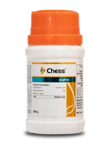 Syngenta Chess Insecticide bottle contains Pymetrozine 50% WG and is 250g in size.