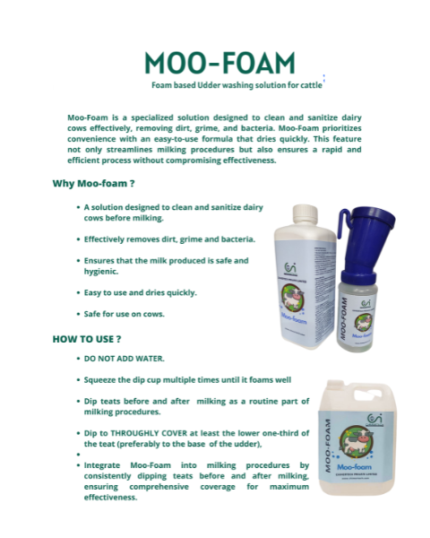 CHIMER MOOFOAM-FOAM BASED UDDER WASHING SOLUTION FOR CATTLE