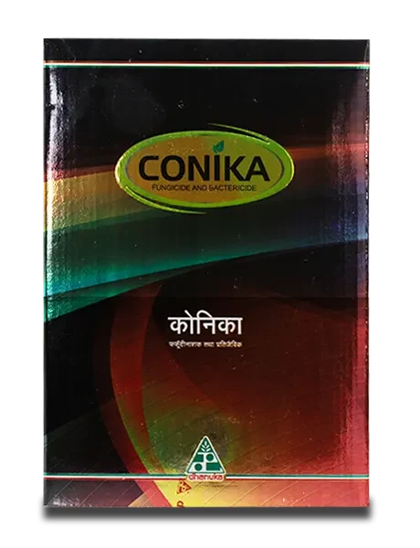 Dhanuka Conika Fungicide with Kasugamycin 5% and copper oxychloride 45% WP packet