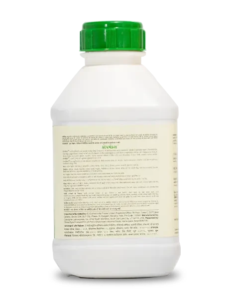 Cropmax Growth Promoter bottle label displaying chemical composition, direction of use and general information in hindi
