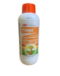 Dow AgroSciences Vivaya herbicide bottle. Contains Penoxsulam 1.02% and Cyhalofop-butyl 5.1%. Features an orange cap and crop-strength imagery.