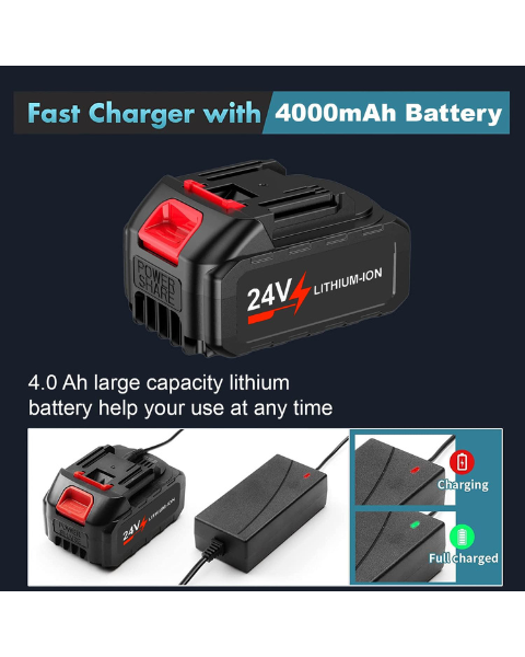 Crop 10 Cordless Electric Portable Grass Cutter 3-in-1 Mower, Grass Trimmer & Weed Cutter| 24V 4Ah Li-Ion Battery Powered