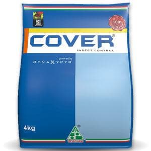 Dhanuka Cover Insect Control 4kg packet powered by Rynaxypyr active ingredient.