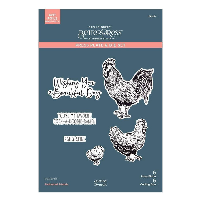 Feathered Friends BetterPress Plate & Die Set from the Justine's Farm Collection by Justine Dvorak