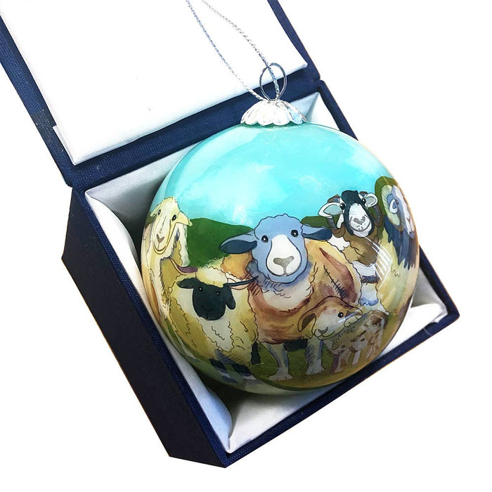 Felted Sheep Hand - Painted Glass Bauble | Emma Ball - This is Knit