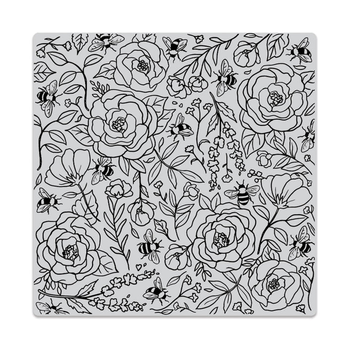 Flowers & Bees Bold Prints Cling Stamp