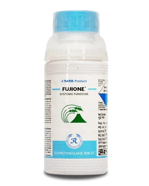 Front view of Fujione Fungicide Isoprothiolane 40% EC providing long-lasting control against paddy blast, similar to Belt Expert Insecticide crop protection solution