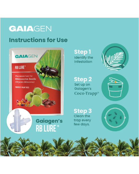 Gaiagen RB Lure® Combo - Rhinoceros Beetle (Oryctes rhinoceros) - (5 Lures and 5 Coco-Trapp®)