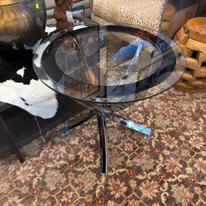 GLASS TOP END TABLE