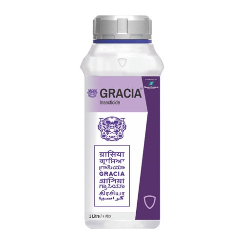 Godrej Gracia Insecticide bottle contains Fluxametamide 10% w/w EC,and is 1L in size.