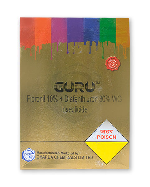 Gharda Guru insecticide containing Fipronil 10% and Diafenthiuron 30% w/w WG