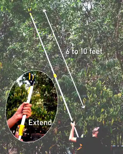HECTARE ALUMINUM TELESCOPIC LONG REACH (10 FEET) CUT AND HOLD PRUNER WITH SAW