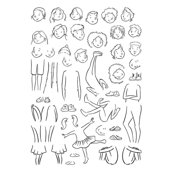 Illustrated Boys & Girls Clear Stamp Set by Josh Griffiths Studio