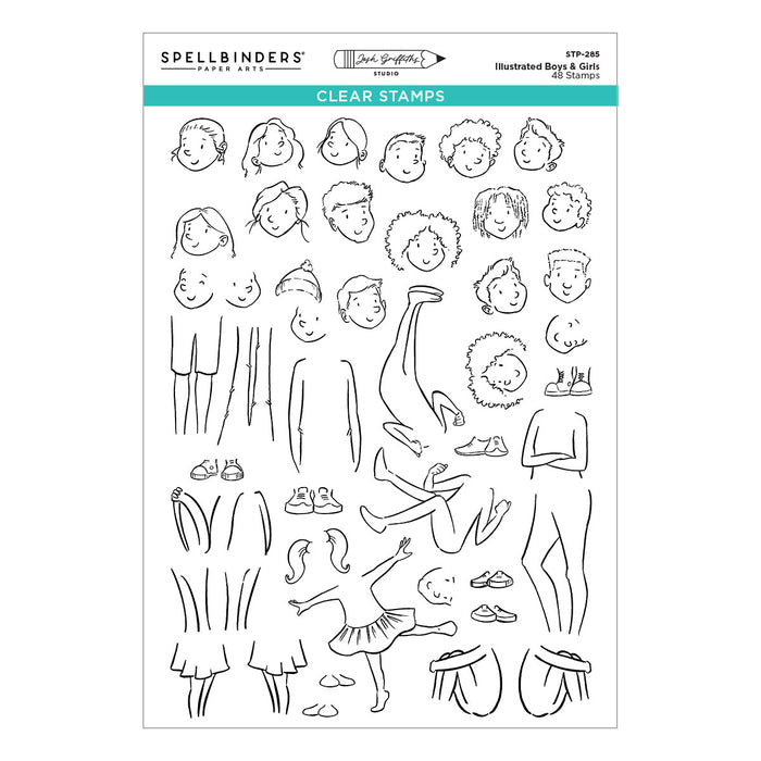 Illustrated Boys & Girls Clear Stamp Set by Josh Griffiths Studio