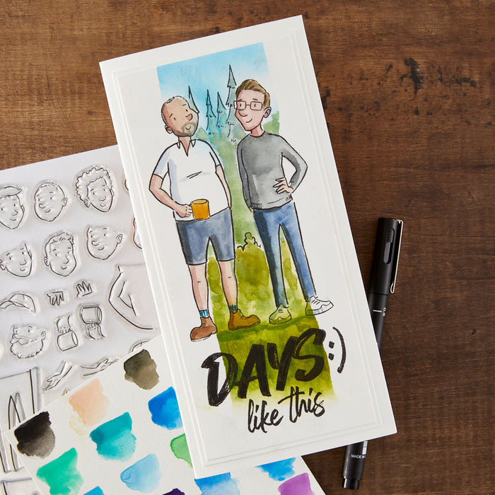Illustrated Man Clear Stamp Set by Josh Griffiths Studio