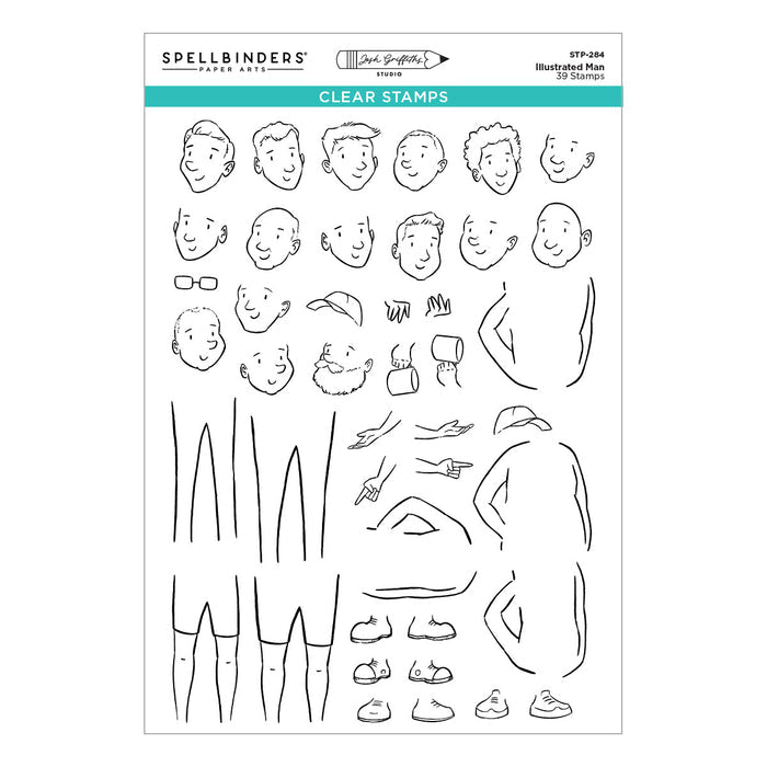Illustrated Man Clear Stamp Set by Josh Griffiths Studio