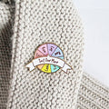 "Just One More" Spinner Enamel Pin | Twill + Print - This is Knit