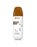 Kay Bee Bio-Organics ROOT FIT bottle with a brown cap and pencil-sketch graphics of ginger, tomato, and capsicum crops.