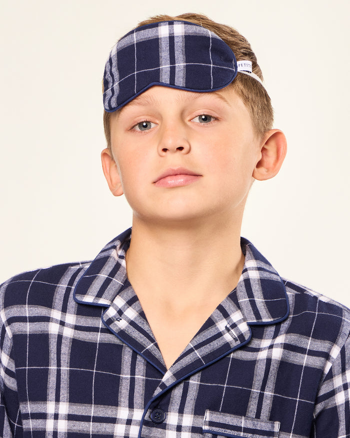 Kid's Brushed Cotton Sleep Mask in Oxford Tartan in Oxford Tartan#Color_Oxford Tartan