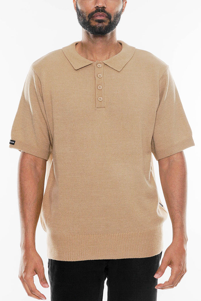 Knit Striped Polo Shirt