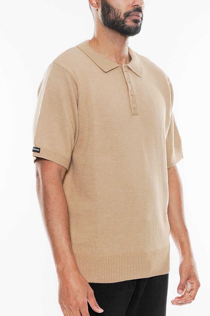Knit Striped Polo Shirt