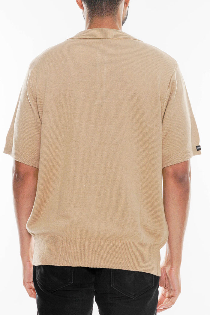 Knit Striped Polo Shirt