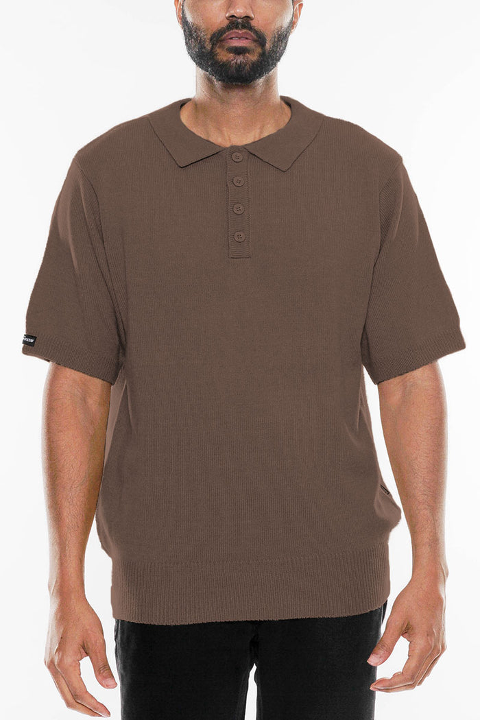 Knit Striped Polo Shirt