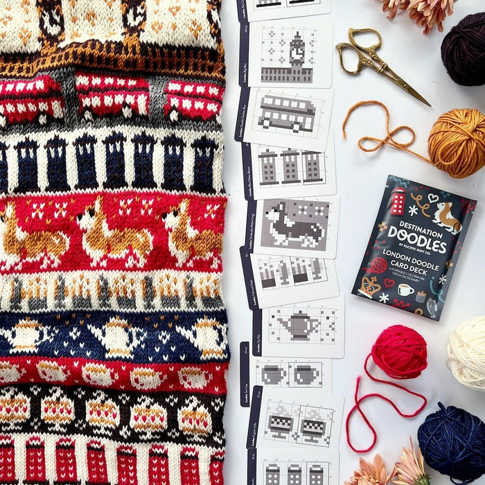 London Doodle Deck - Destination Doodle Series (13 Charts) | Pacific Knit Co - This is Knit