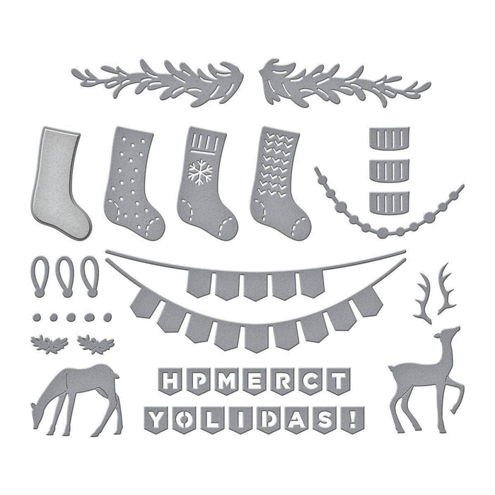 Mantel Village and Decorations Etched Dies Bundle by Simon Hurley