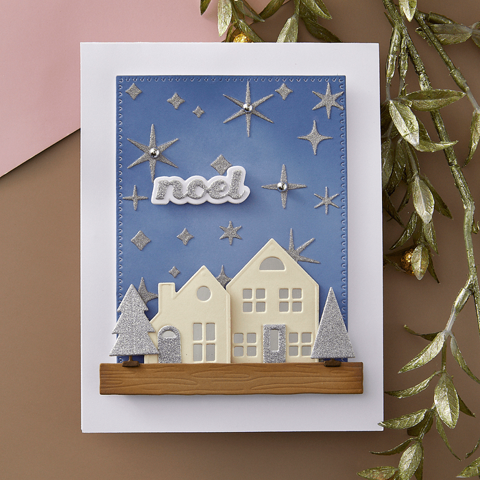 Mantel Village and Decorations Etched Dies Bundle by Simon Hurley