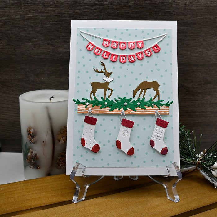 Mantel Village and Decorations Etched Dies Bundle by Simon Hurley