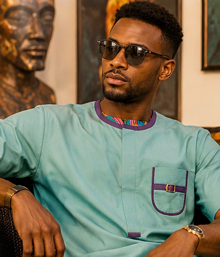 Men’s African-Inspired Short-Sleeve Shirt