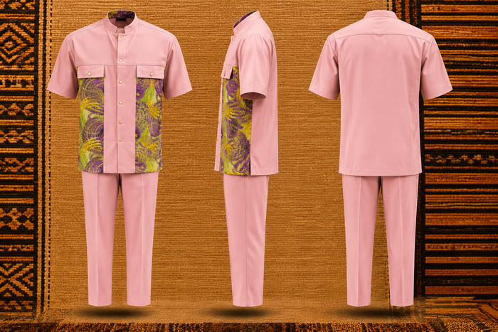 Men’s African Print Two-Piece Short-Sleeve Outfit