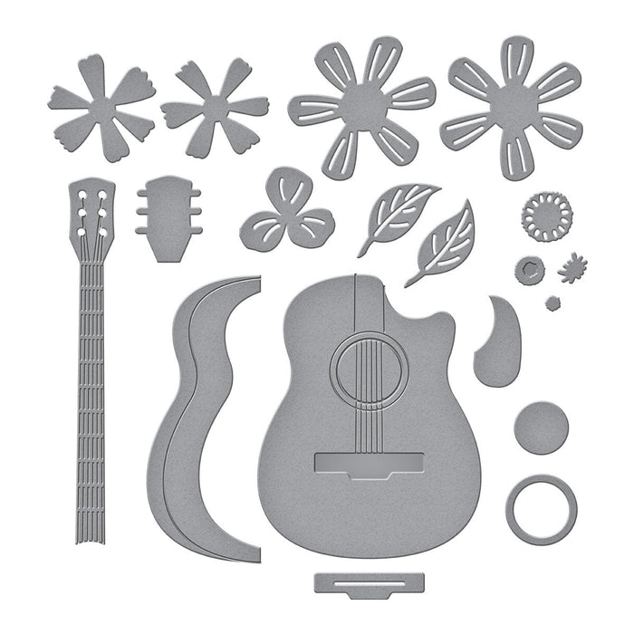 Mini Guitar Etched Dies by Bibi Cameron