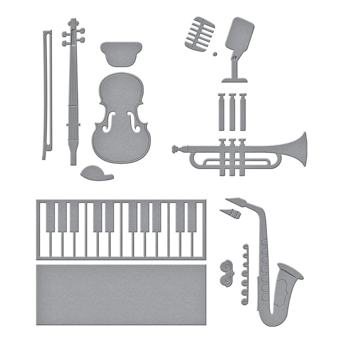 Mini Musical Instruments Etched Dies by Bibi Cameron