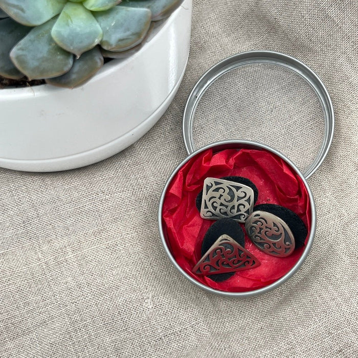 Modern Ornate Stud Buttons | Jul Designs - This is Knit